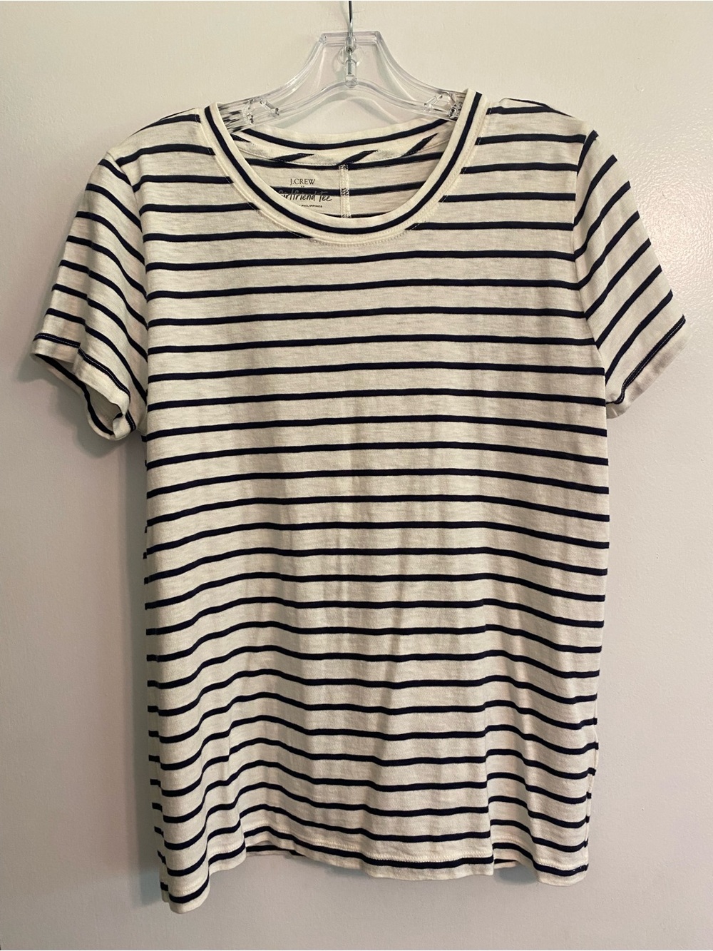 J. Crew Striped Cotton Girlfriend Tee- Size M